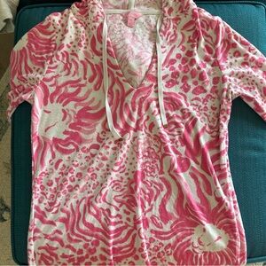 Lilly Pulitzer Pink and White Swim Coverup